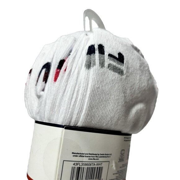 Fila White Ankle Socks, Women's Quater Socks, 10 Pairs Shoe Size 4-10, Brand New - Picture 5 of 5